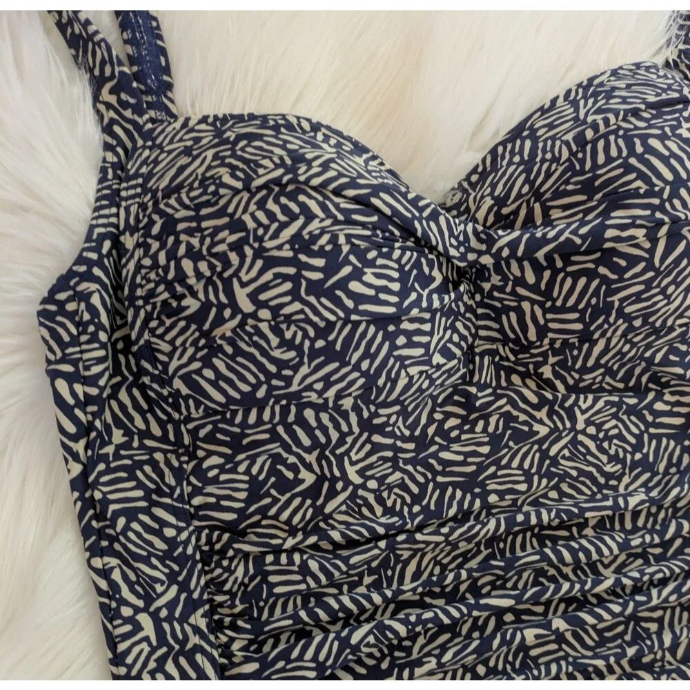 Bond-Eye Australia One Piece Tummy Control Navy/Gold Bathing Suit Size 10